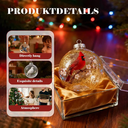 Christmas Clear Ball Ornaments Natures Birds Crystals Glass Set Hanging For Decor Set Xmas Tree Holiday Party Home Decoration