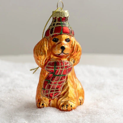 Santa Claus Christmas Glass Ornaments Christmas Theme Snowman X-mas Tree Decoration New Year Pendant Gift Christmas Hanging