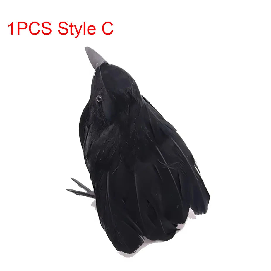 Halloween Decorations Black Crow,Simulation Fake Raven Bird Props,Halloween Haunted House Garden Outdoor Yard Decorations