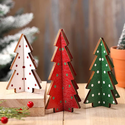 Christmas Decor 3 Pieces Wood Table Rustic Christmas Tree Farmhouse Wooden Xmas Centerpiece For Small Table Xmas Trees