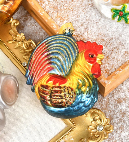 Christmas ornaments, glass paintings, roosters, pandas, animal shapes, charms, home christmas tree scenes, dress up pendants