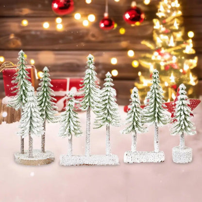 Christmas Tree Decoration Mini Christmas Tree Artificial Bottle Brush Trees with Snow Frost Flocked Pine for Winter Table Decor