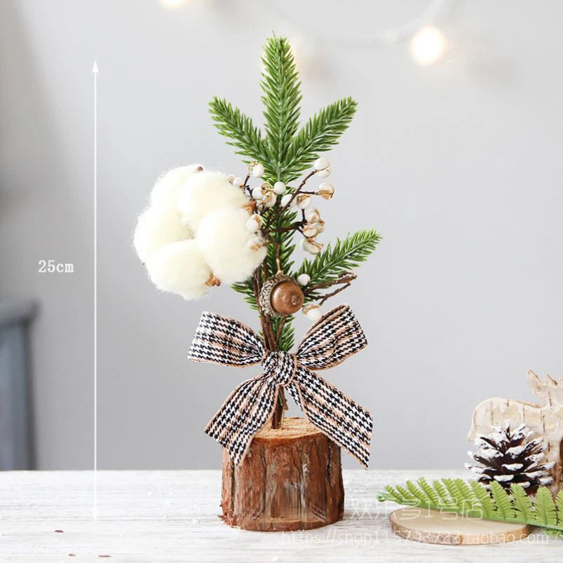 Christmas Decorations Small Artificial Christmas Trees Tabletop Ornaments 2026 Xmas New Year DIY Home Arrangements PE Decors