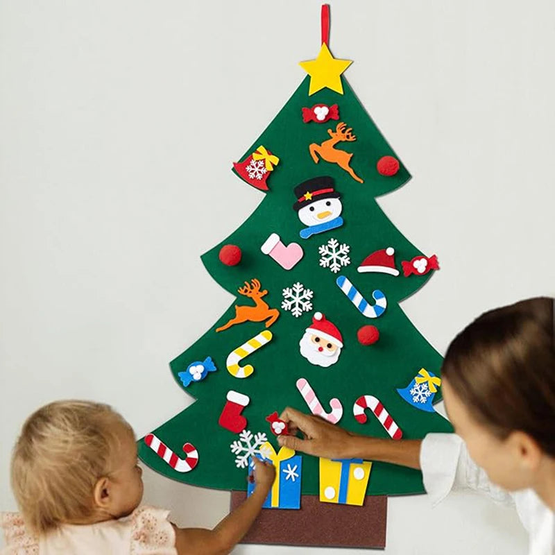 DIY Felt Christmas Tree Merry Christmas Decorations For Home 2026 Cristmas Ornament Xmas Navidad Gifts Santa Claus New Year Tree