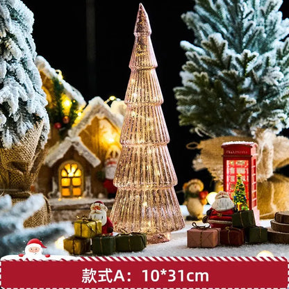 Christmas Tree Glass LED Night Light Romantic Holiday Decor