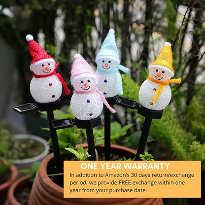 Christmas Decorations Light Solar Light Snowman Christmas Outdoor Solar Powered Stakes Lights For Corridor Patio Lawn Decoration