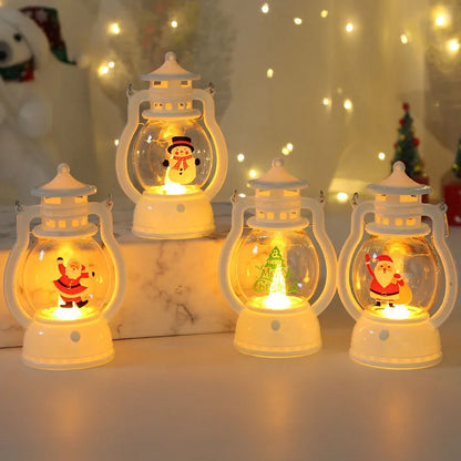 Portable LED Christmas Santa Claus Snowman Lanterns Indoor Decor Lights Battery Powered for Home Xmas New Year Navidad Ornaments