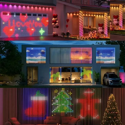 Christmas Lights Bluetooth Music App USB DC5V WS2812B Smart Led String Control RGBIC Curtain LED Addressable Party Decoration