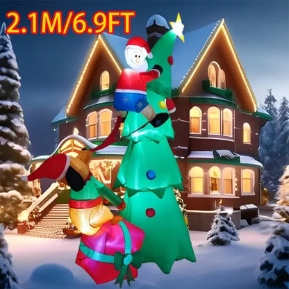 Christmas Tree Style Decorations Built-in LED Lights Inflatable Toys Model Indoor Outdoor Ornament Xmas Party Garden Decor Props