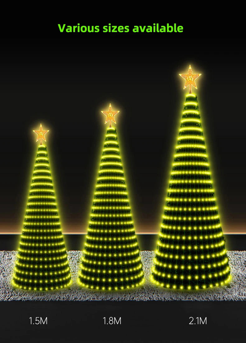 Christmas Ornamental Tree Lights Smart APP Music Sync Waterproof Indoor Outdoor String Christmas Decoration Atmosphere Lighting