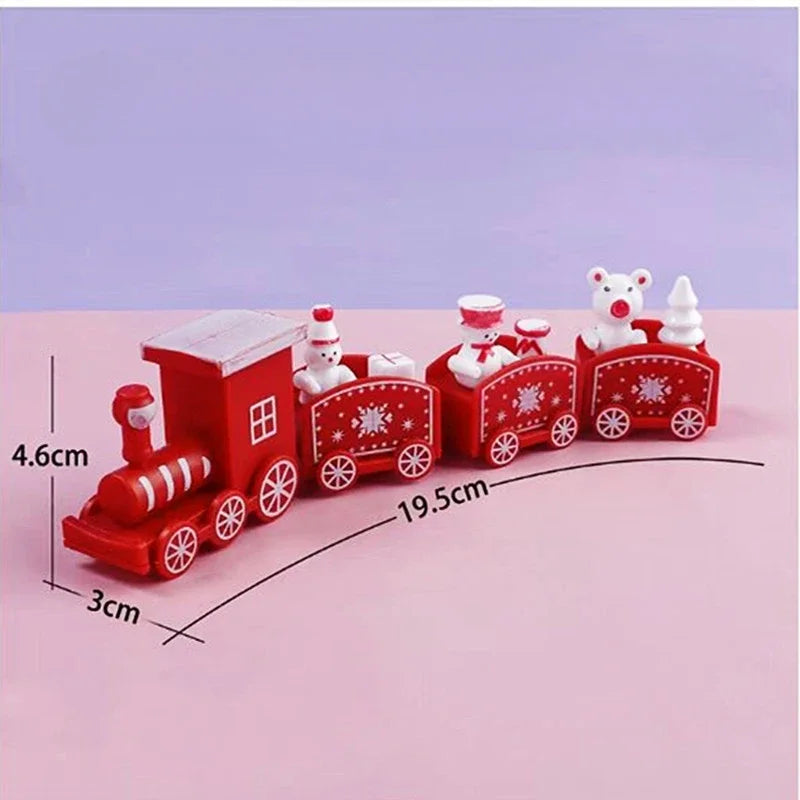 Christmas  Train Ornaments Mini Snowman Gingerbread Decors Train Kids Gifts Toys Christmas New Year Party Home Decorations