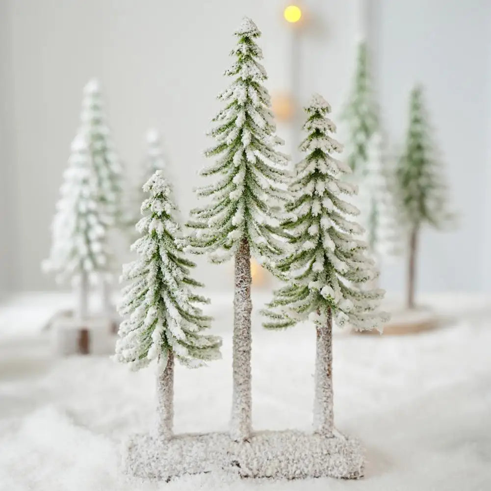 Christmas Tree Decoration Mini Christmas Tree Artificial Bottle Brush Trees with Snow Frost Flocked Pine for Winter Table Decor