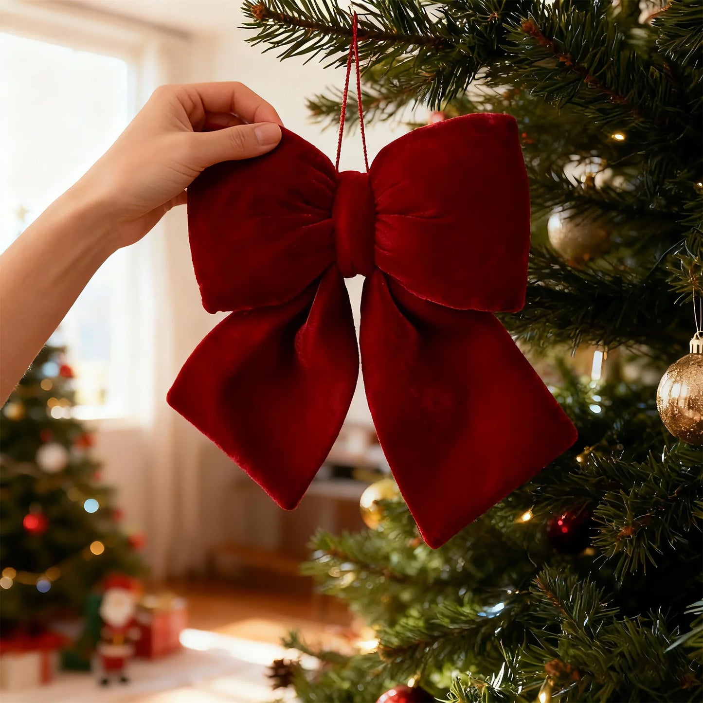 Velvet Christmas Bow Ornaments