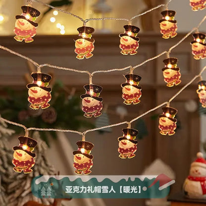 Christmas LED Color Light Strings Snowman Elders Christmas Tree Decorative Lights Scene Party Pendants Ambient Lights