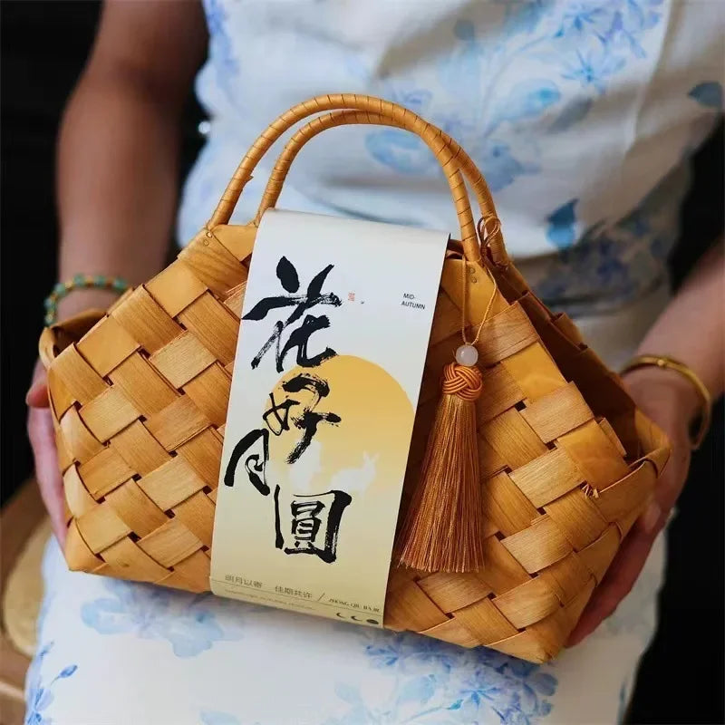 Gift Woven Flower Basket,decor Flower Basket Festival Wedding Birthday Creative Gift Woven Bag Hand Gift Basket Party Supplies