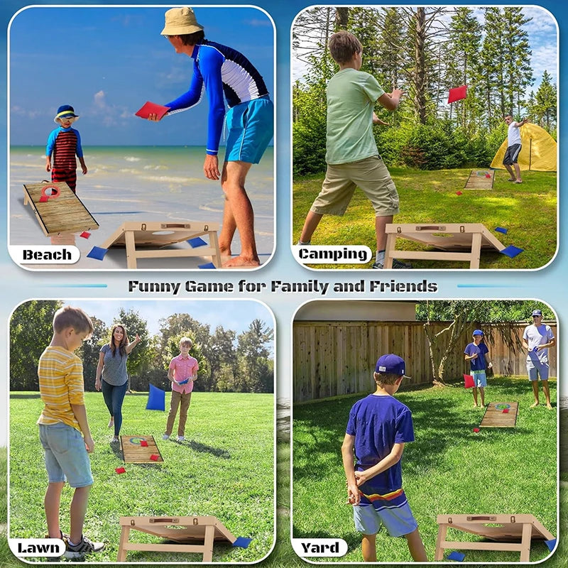 Cornhole Outdoor Game Set; With Carrying Case and Easy Fold Functionality; Suitable for Kids and Adults - Indoor/Outdoor.