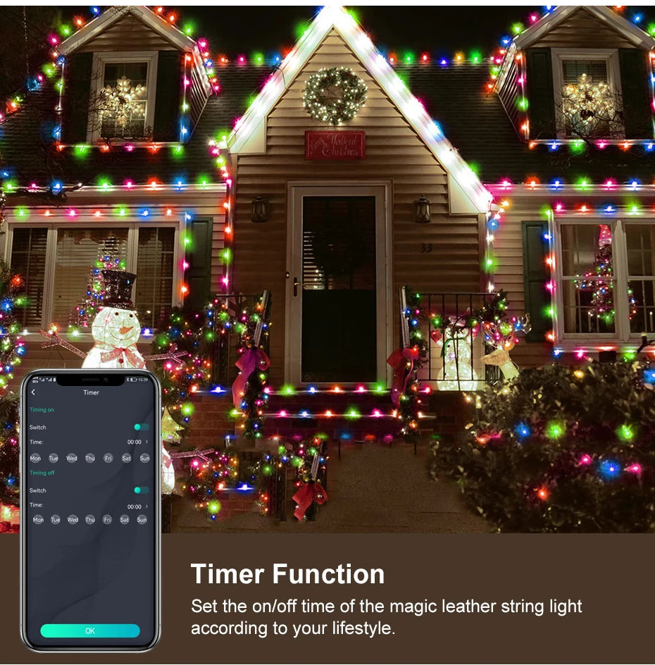 50M 20M 10M 5M 1M Christmas Lights LED Fairy String Light USB Smart Bluetooth Curtain Lights Garland for Home Party Decoration