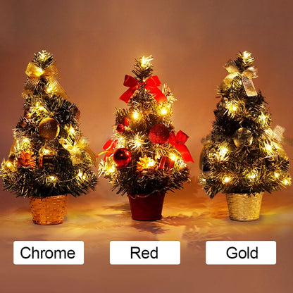 Christmas Tree Decorations Children DIY Handicraft Home Bedroom Party 20/30/40cm Artificial Christmas Tree 2023 New Year Gift
