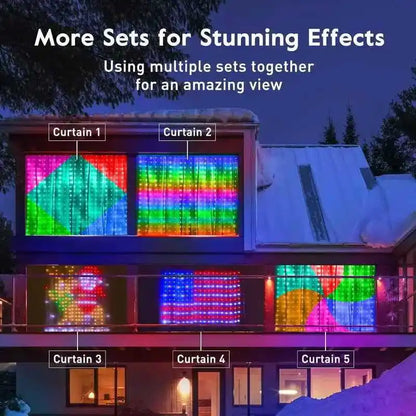 Christmas Lights Bluetooth Music App USB DC5V WS2812B Smart Led String Control RGBIC Curtain LED Addressable Party Decoration