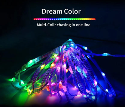 Led Fairy Light Strip Christmas Lights Smart Bluetooth USB Music Festoon Street Garland Wedding Birthday Party Decor for Home