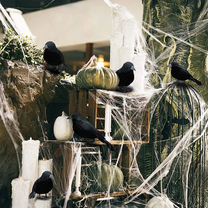 Halloween Decorations Black Crow,Simulation Fake Raven Bird Props,Halloween Haunted House Garden Outdoor Yard Decorations