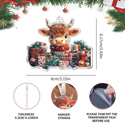 Navidad 2026 New Year Gifts - Christmas Theme Acrylic Hanging Ornaments Art Pendant for Car Home Party Wall Decoration 1PCS