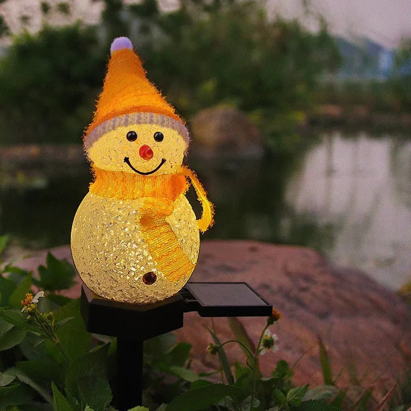 Christmas Decorations Light Solar Light Snowman Christmas Outdoor Solar Powered Stakes Lights For Corridor Patio Lawn Decoration