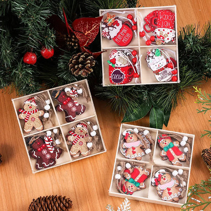 Christmas Tree and Waiter Tray Sculpture Resin Handicrafts Ornaments, Home Desktop Decoration, Full of Festive Atmosphere