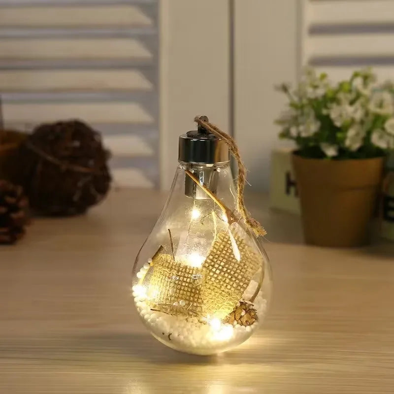 Christmas LED Bulb Decorative Light Hanging Light Christmas Ornaments Home Party Wedding New Year's Decor Transparent Night Lamp