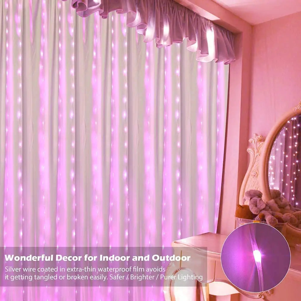 Smart LED String Lights RGB Christmas Decoration APP Remote USB Garland Curtain 3M Fairy Lamp Wedding Holiday Bedroom Outdoor