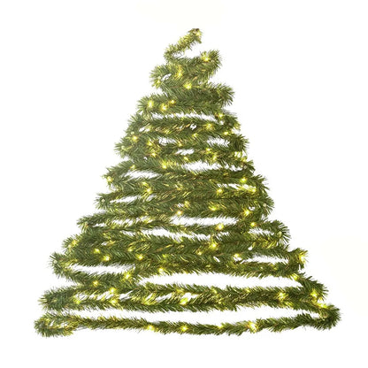 Christmas Vine With Lights Lamp DIY Wall Mounted Xmas Tree Ornaments Festive Atmosphere Decora Greenery Garland Artificial Vine