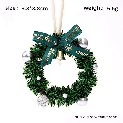 Christmas Tree Decorations Three-dimensional Ornaments Bells Atmosphere Window Display Hanging Decoration Mini Christmas Wreaths