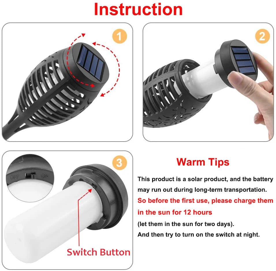 Outdoor LED Solar Garden Landscaping for Lawn Patio Yard Walkway