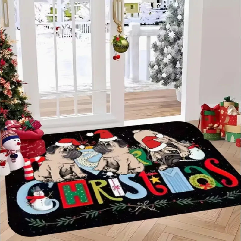 Christmas Decoration Simple Tree Welcome Mat Suitable for Indoor and Outdoor Kitchen Home Office Holiday Retro Home Decoration