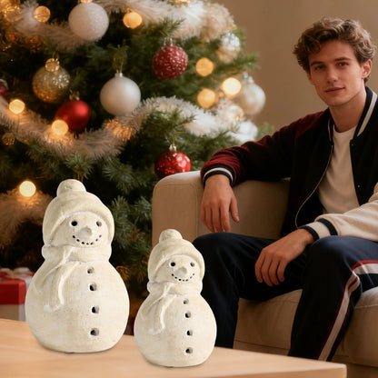 Christmas Tree Snowman Desktop Decoration,Resin Snowman Statue Ornament Decoration Making The Home Filled with Xmas Atmosphere