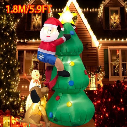 Christmas Tree Style Decorations Built-in LED Lights Inflatable Toys Model Indoor Outdoor Ornament Xmas Party Garden Decor Props