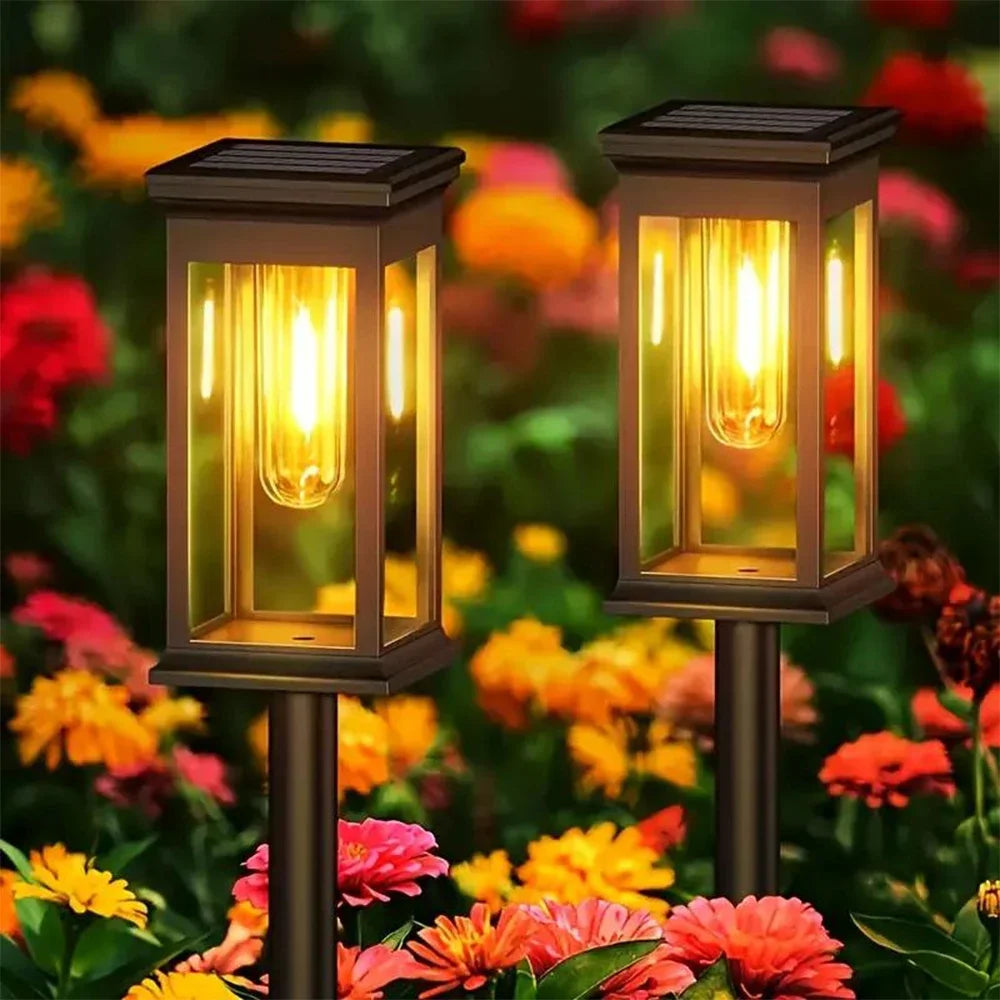 Outdoor Solar Path Lights Waterproof Garden Lighting for Patio Lawn Walkways Driveways Warm Landscape Lights