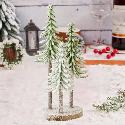 Christmas Tree Decoration Mini Christmas Tree Artificial Bottle Brush Trees with Snow Frost Flocked Pine for Winter Table Decor