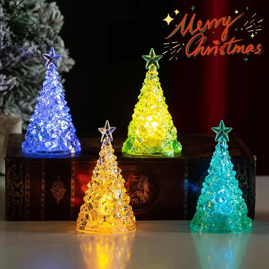 Christmas Tree With Lights Mini Christmas Trees With Led Lights Clear Crystal Table Tree Ornaments For Christmas Decorations