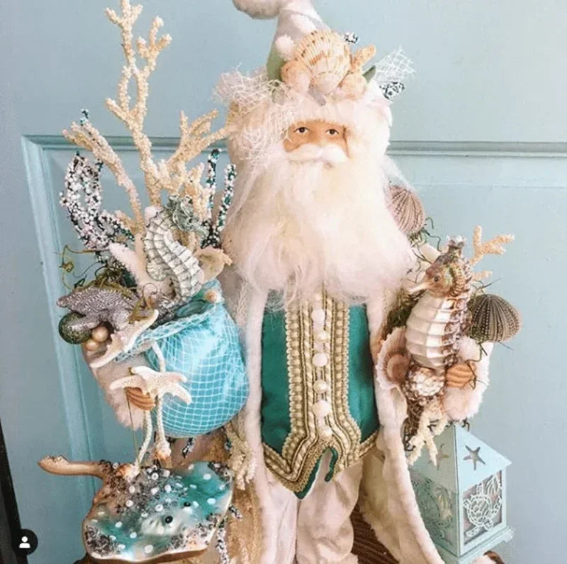 Christmas Tree and Waiter Tray Sculpture Resin Handicrafts Ornaments, Home Desktop Decoration, Full of Festive Atmosphere