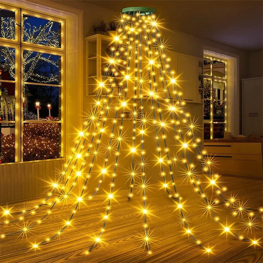 Christmas Tree Lights 8 Modes for 6ft-7ft Christmas Tree, Indoor Outdoor Xmas Decorations 280LED String Lights for Room Bedroom