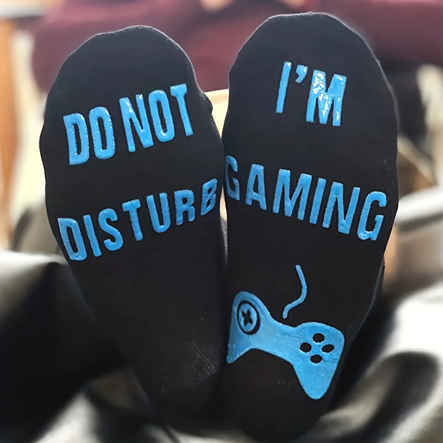 Gifts For Men BoyFriend Christmas Birthday Presents 1Pairs 'I Am Gaming'' I'm not Sleeping' Print Funny Novelty Cotton Socks