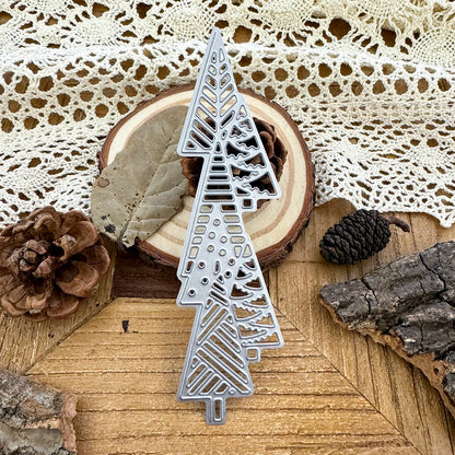 Original Christmas Trees Half Cut Borders Metal Cutting Dies Scrapbooking Decorative Embossing DIY Paper Cards