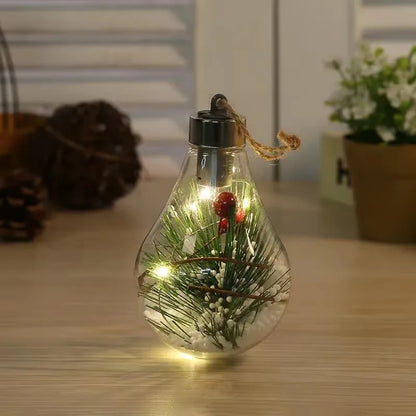 Christmas LED Bulb Decorative Light Hanging Light Christmas Ornaments Home Party Wedding New Year's Decor Transparent Night Lamp