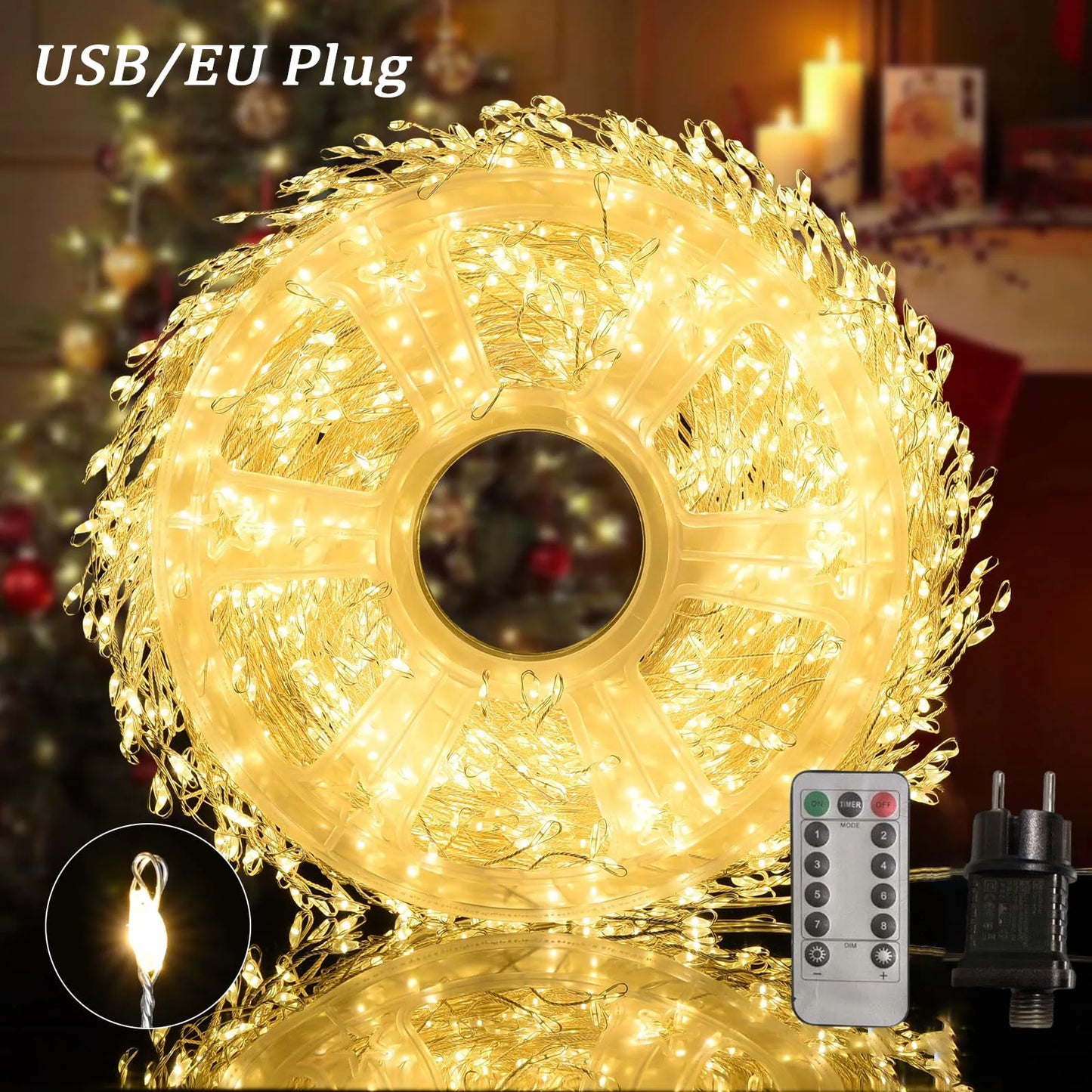 LED Firecracker String Lights Garland Fairy Light Christmas Tree Lights for Wedding Party Christmas Outdoor Decoration 2025