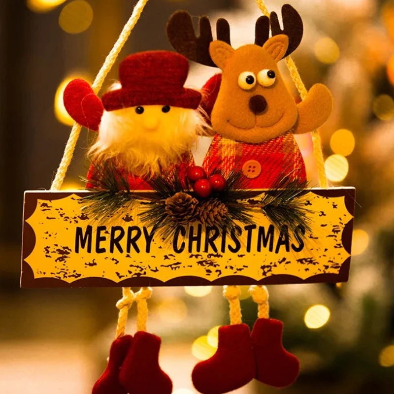 Christmas Cute Decorations Snowman Deer Christmas Tree Decorations Santa Claus Gifts Xmas Ornaments for New Year Party Supplies