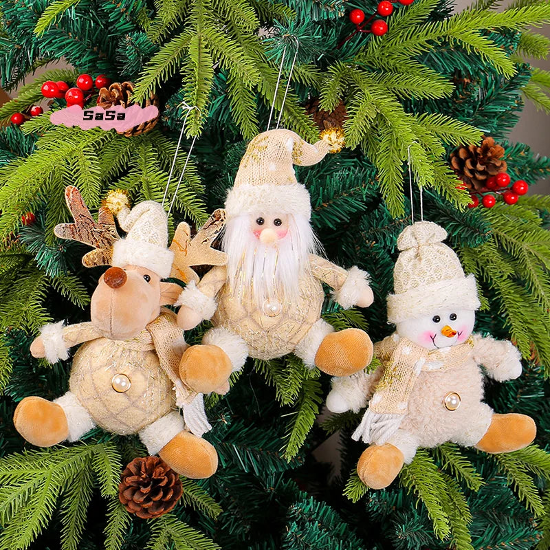 Christmas Tree Hanging Ornaments, Doll Decoration, Santa Claus, Hanging Pendant for Walls Windows and Doors, Cute