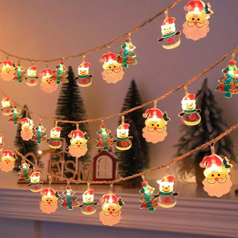 Christmas LED Color Light Strings Snowman Elders Christmas Tree Decorative Lights Scene Party Pendants Ambient Lights