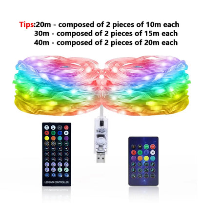LED RGB Christmas Tree Light Strips with App & Remote Control