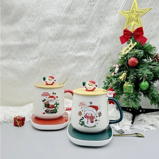 Hot-selling Christmas gifts: Warm cups, covered spoons, souvenir mugs, Christmas ceramic cups